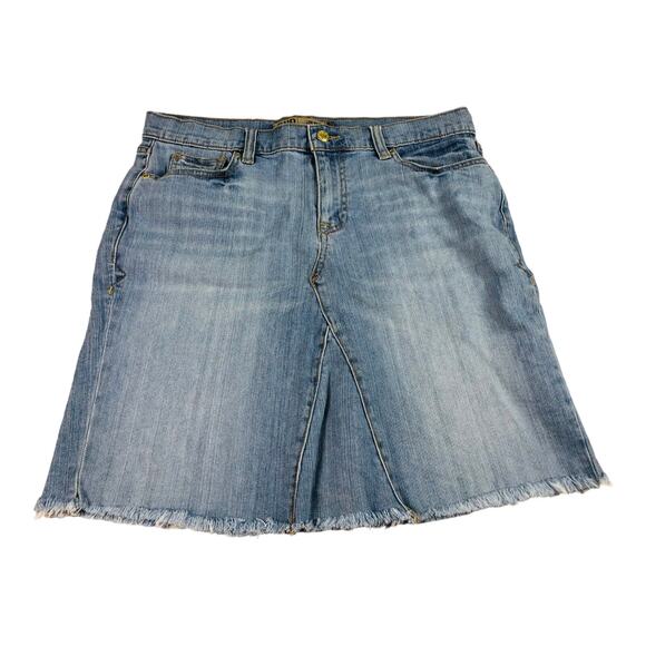 Old Navy Denim Mini Skirt Women 10 Short Boot Cut Stretch Low Rise Y2K 90s Style - Picture 1 of 8